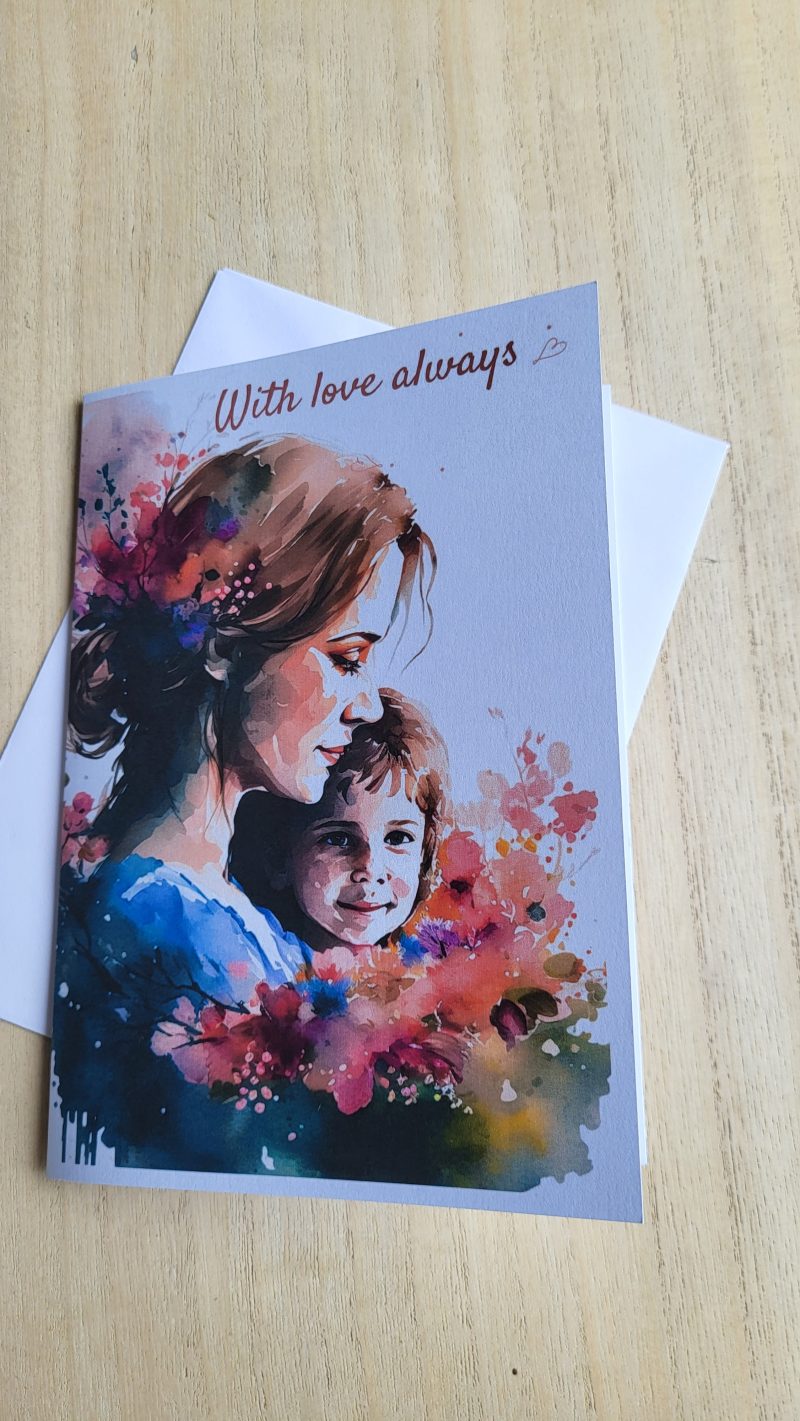 Mother’s Day Card 5x7 – Mother & Child “With Love Always”