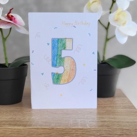 Personalised Happy Birthday Age Number Greeting Card, 5x7