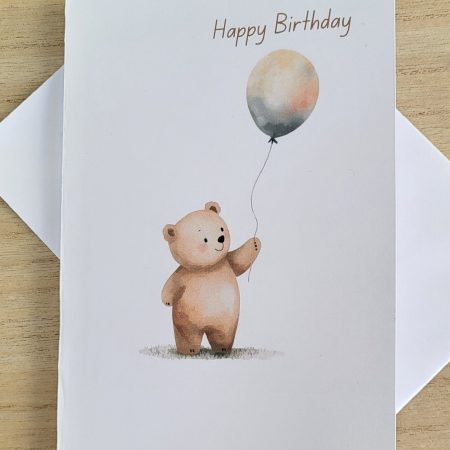 Personalised Happy Birthday Teddy Bear Greeting Card, 5x7