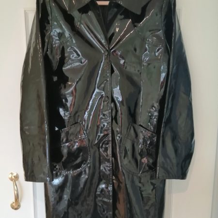 Upcycled Dorothy Perkins Black PVC Coat 14