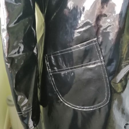 Upcycled Dorothy Perkins Black PVC Coat 14