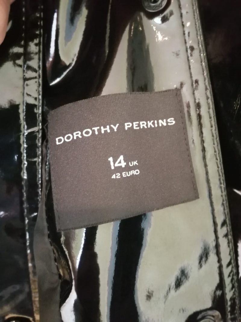 Upcycled Dorothy Perkins Black PVC Coat 14