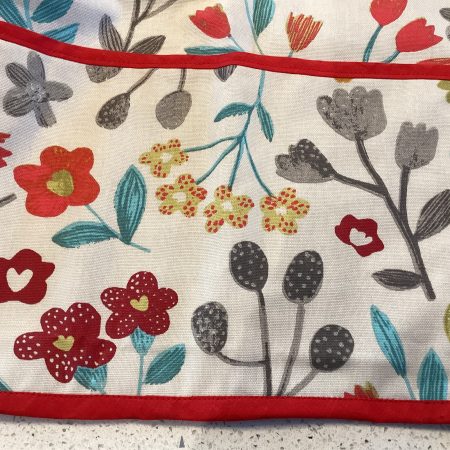 Quality Floral Fabric Handmade Waist Half Apron Tie Fastening Lined 3 Pockets