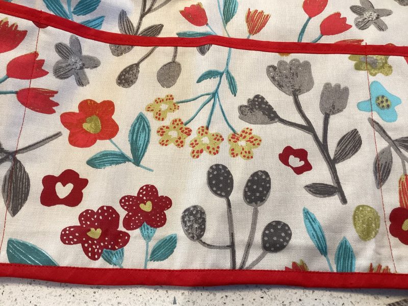 Quality Floral Fabric Handmade Waist Half Apron Tie Fastening Lined 3 Pockets