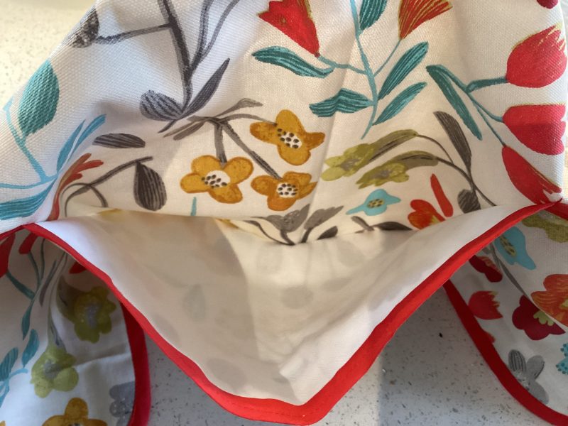 Quality Floral Fabric Handmade Waist Half Apron Tie Fastening Lined 3 Pockets