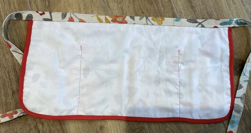 Quality Floral Fabric Handmade Waist Half Apron Tie Fastening Lined 3 Pockets