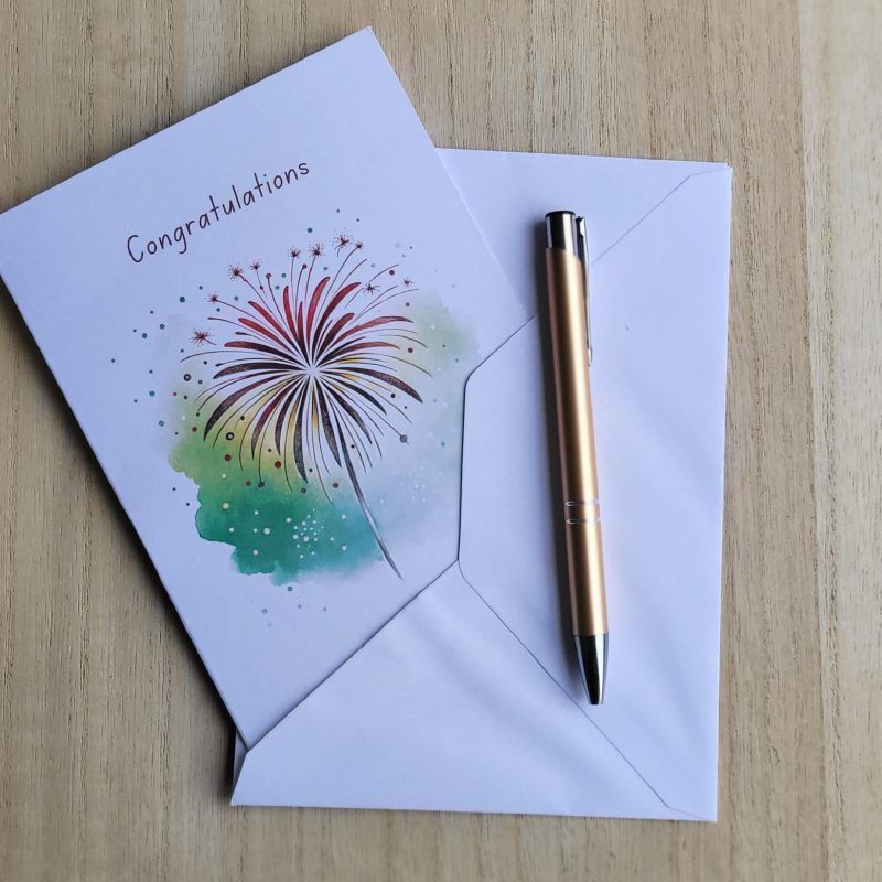 Personalised Congratulations Firework Card, 5x7