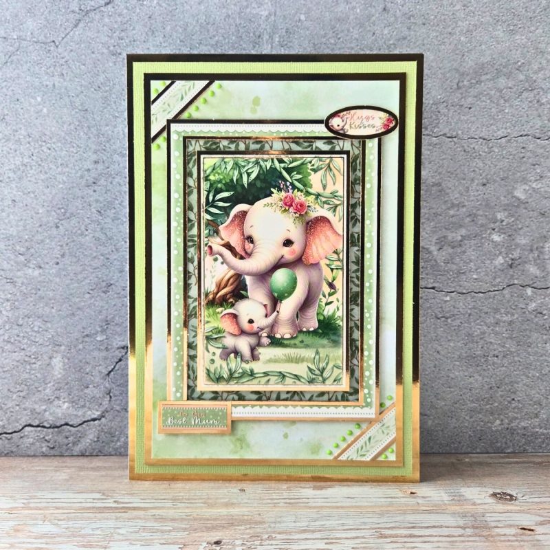 Cute Card With Elephants For Mothers Day Or Mums Birthday, "To The Best Mum"