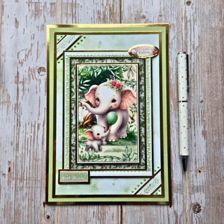 Cute Card With Elephants For Mothers Day Or Mums Birthday, "To The Best Mum"