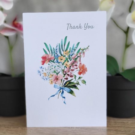Personalised Thank You Floral Bouquet Greeting Card, 5x7