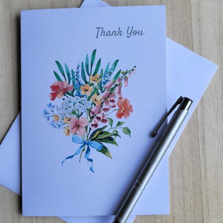 Personalised Thank You Floral Bouquet Greeting Card, 5x7