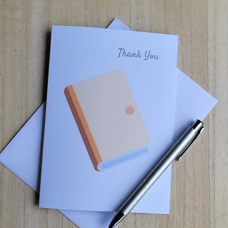 Personalised Thank You Card 5x7 | Custom Name Book Illustration