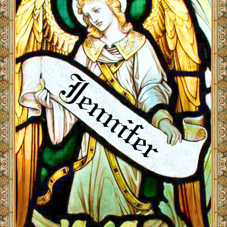 Custom Banner Angel Stained Glass Effect Hanging Pane;