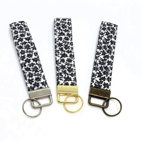 Handmade Padded Fabric Wristlet Keyring: