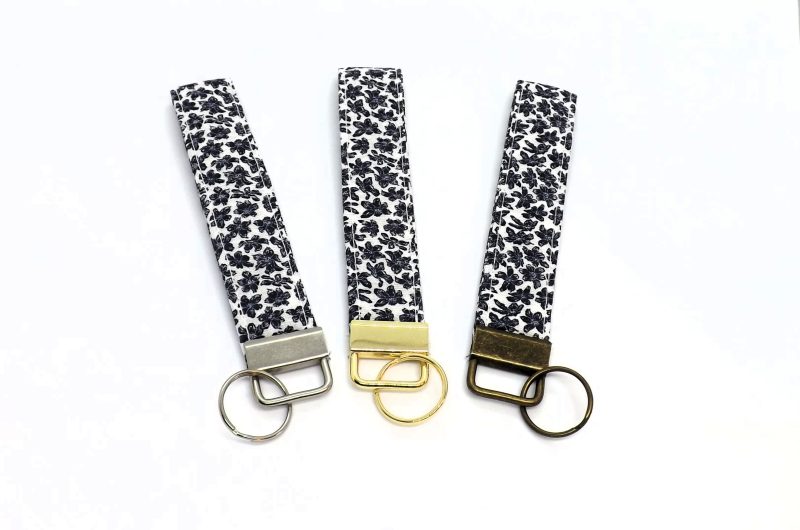 Handmade Padded Fabric Wristlet Keyring: