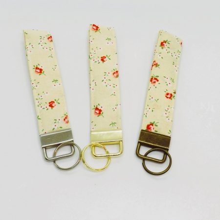 Handmade Padded Fabric Wristlet Keyring: