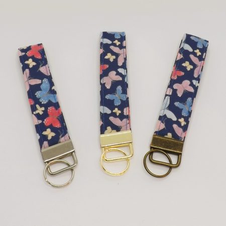 Handmade Padded Fabric Wristlet Keyring:
