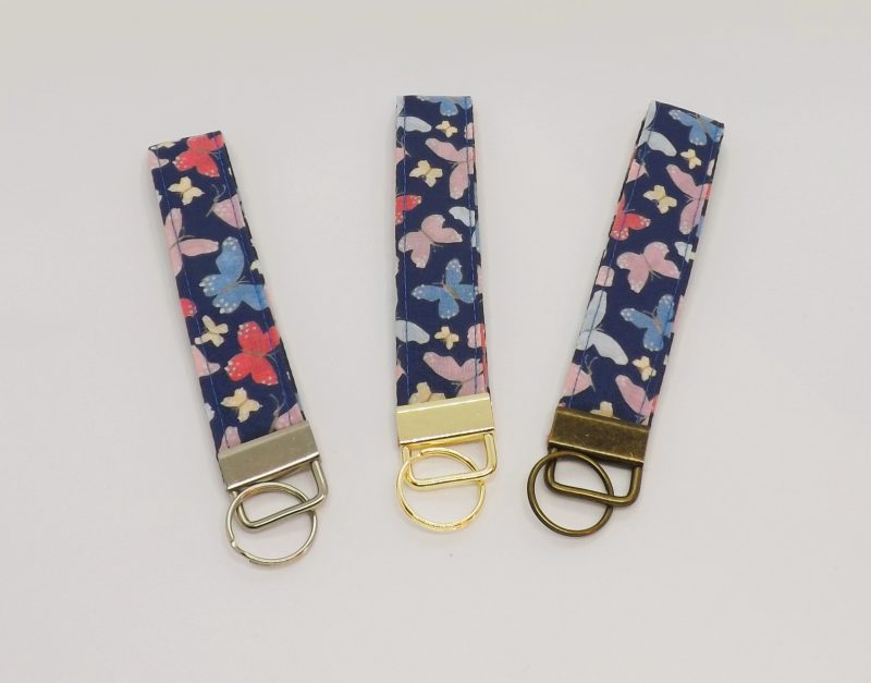 Handmade Padded Fabric Wristlet Keyring: