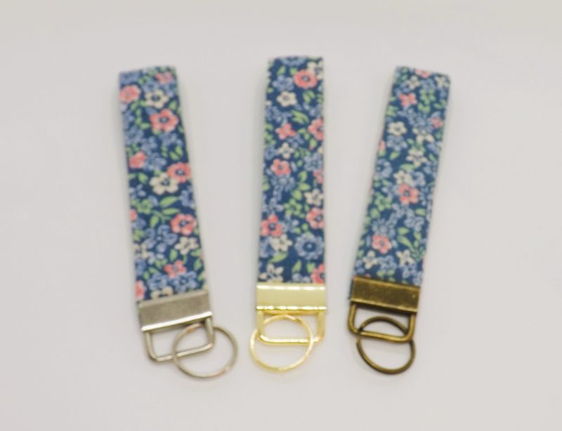 Handmade Padded Fabric Wristlet Keyring: