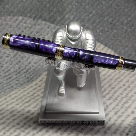 Hand turned Empress style rollerball pen in shimmering purple acrylic