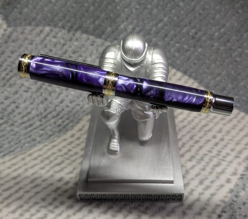 Hand turned Empress style rollerball pen in shimmering purple acrylic