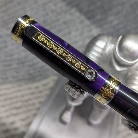 Hand turned Empress style rollerball pen in shimmering purple acrylic