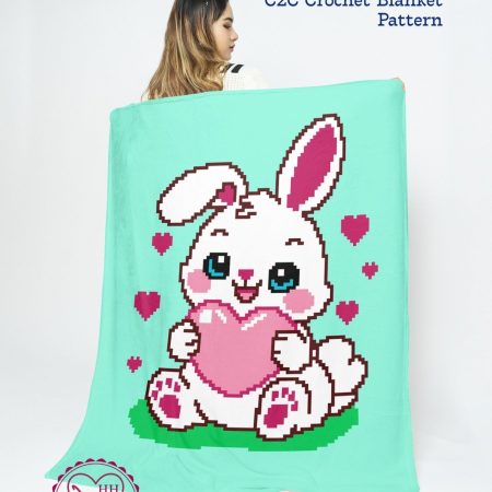 Bunny C2C Crochet Blanket Pattern | Graph & Written Instructions