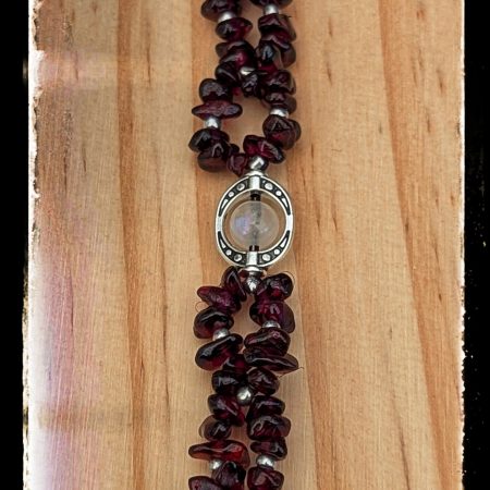 The Celestial Orbit Bracelet: Garnet & Moonstone