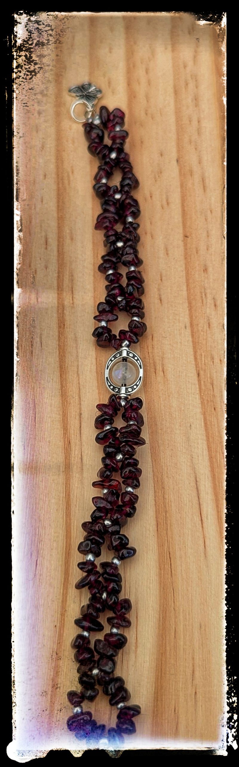 The Celestial Orbit Bracelet: Garnet & Moonstone