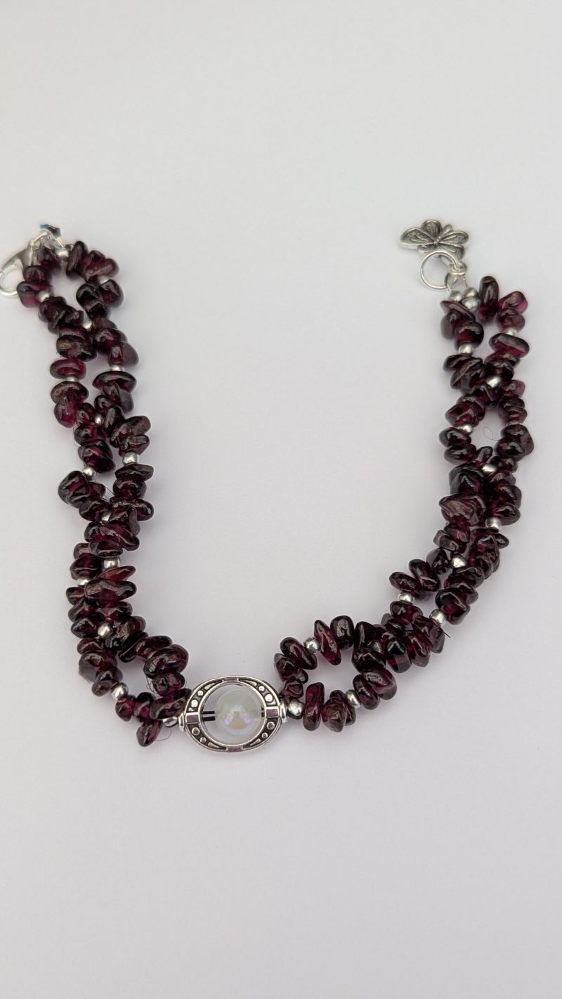 The Celestial Orbit Bracelet: Garnet & Moonstone