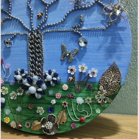 'In the Garden' Vintage and New Jewellery and Gems. 10 inch