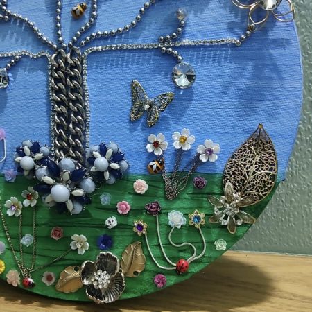 'In the Garden' Vintage and New Jewellery and Gems. 10 inch