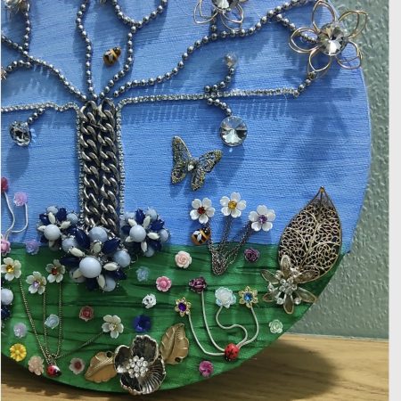 'In the Garden' Vintage and New Jewellery and Gems. 10 inch