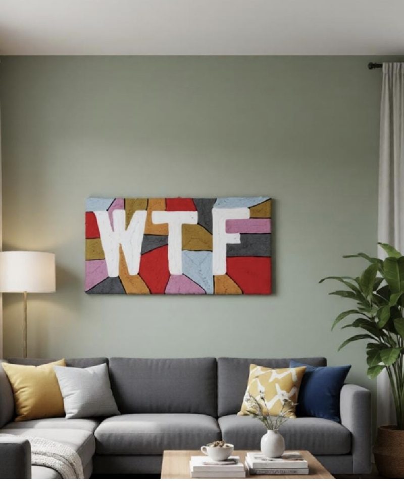 'WTF' Yarn original art piece