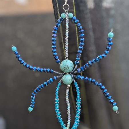 The Sapphire Weaver – Hand-crafted Celestial Spider Amulet