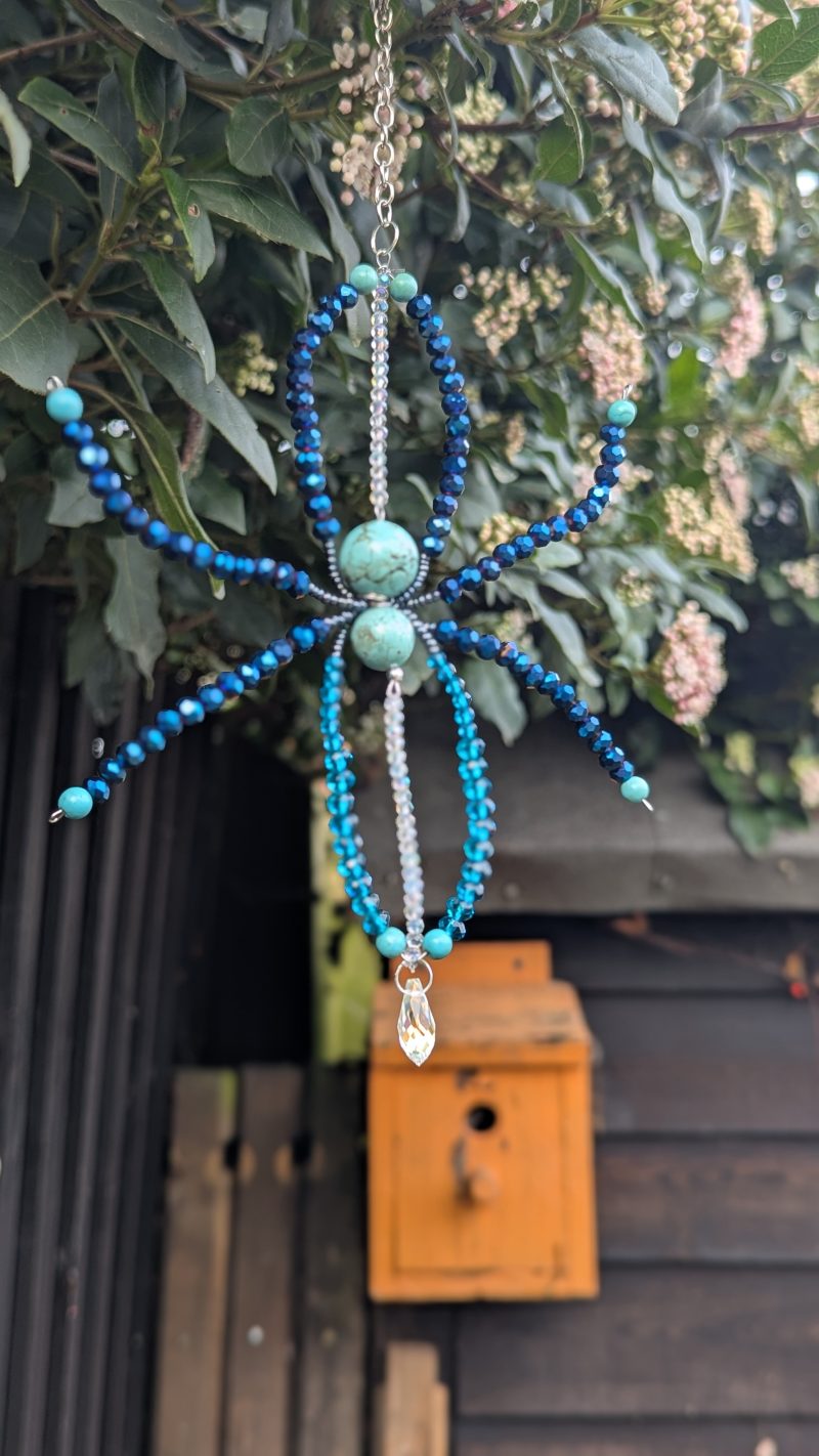The Sapphire Weaver – Hand-crafted Celestial Spider Amulet