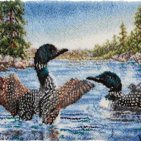 Rug Making Latch Hooking Kit | Ducks in Water (Printed Canvas)