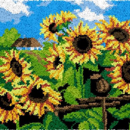 Rug Making Latch Hooking Kit | Sunflower Field (Printed Canvas)