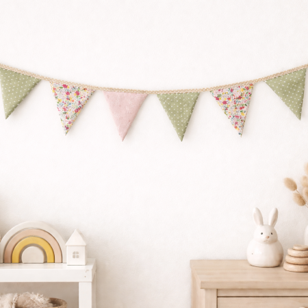 Fabric Bunting, Baby Shower, Nursery Decor, Birthday Garland