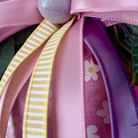 Grapevine Easter Wreath with Handmade Eggs and Luxury Ribbon, 60cm x 50cm