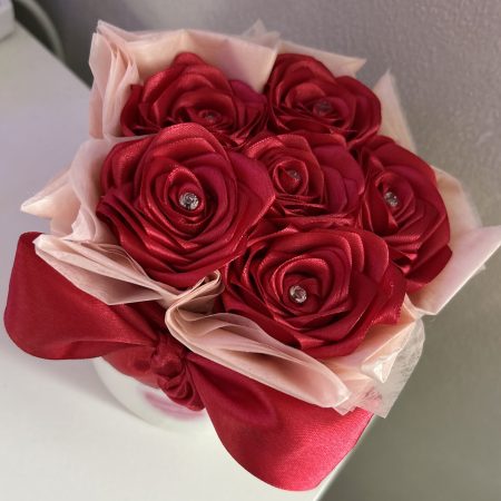 Luxury Everlasting Red Satin Roses Gift Box