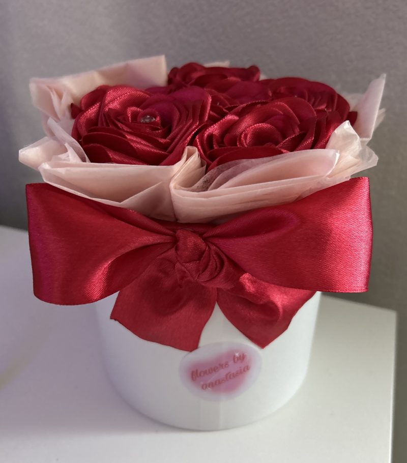 Luxury Everlasting Red Satin Roses Gift Box