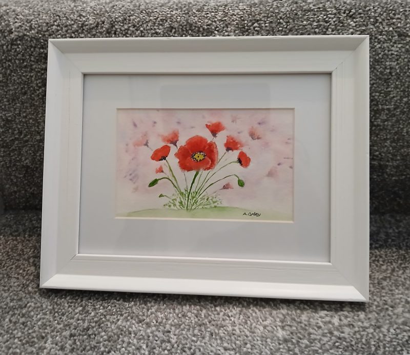 Poppies Original framed watercolour