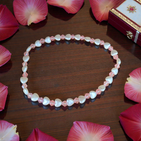 Dainty Pink Heart Dog Jewellery | 16" Coquette Aesthetic Pet Necklet