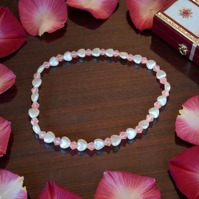 Dainty Pink Heart Dog Jewellery | 16" Coquette Aesthetic Pet Necklet
