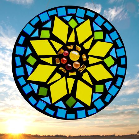 Sunflower Stained Glass Mosaic Mandala Sun Catcher Kit