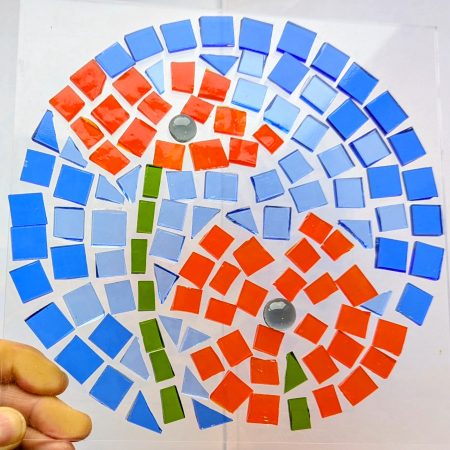 Poppy Stained Glass Mosaic Sun Catcher Kit ~ Choose circle or rectangle