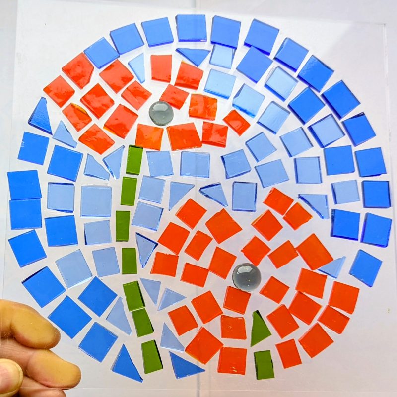 Poppy Stained Glass Mosaic Sun Catcher Kit ~ Choose circle or rectangle