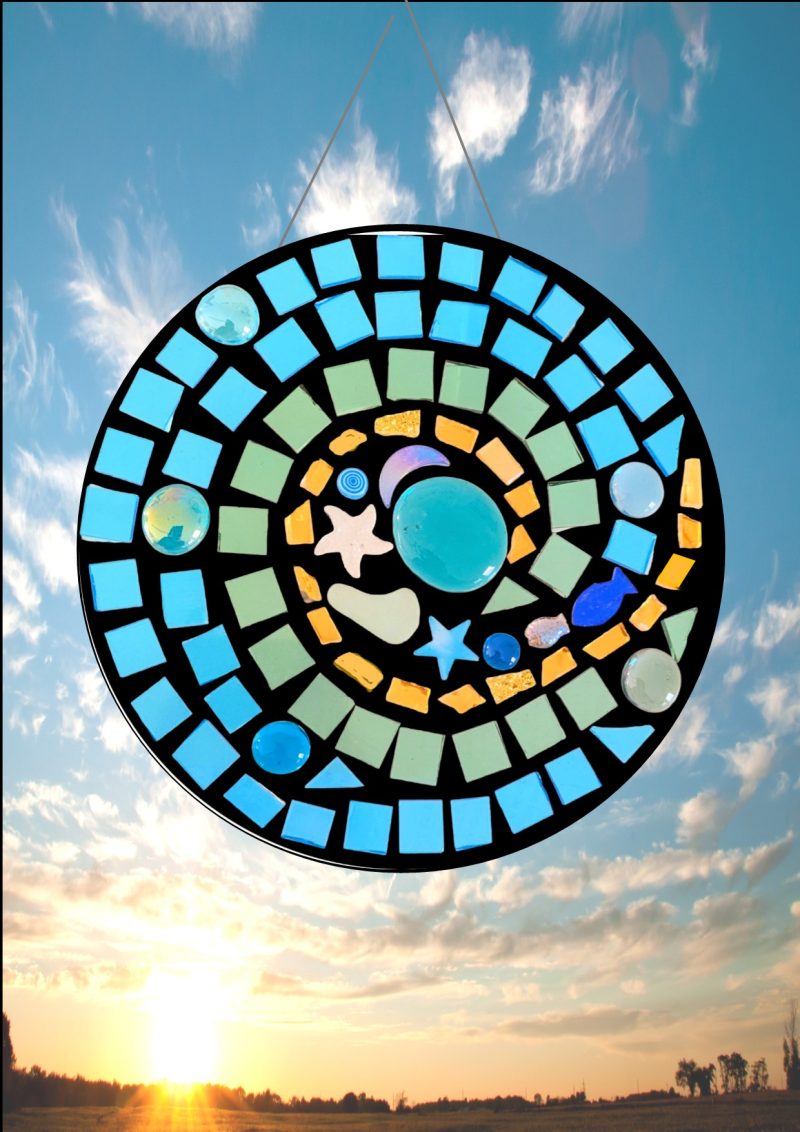 Seascape Mosaic Sun Catcher Kit — DIY Stained Glass Craft