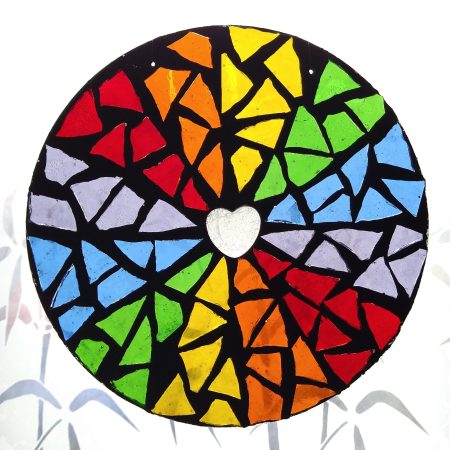 Rainbow Ray Mosaic Mandala Kit — DIY Stained Glass Craft